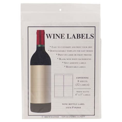 Bottle Labels - Wine - Pack of 32 | MoreWine