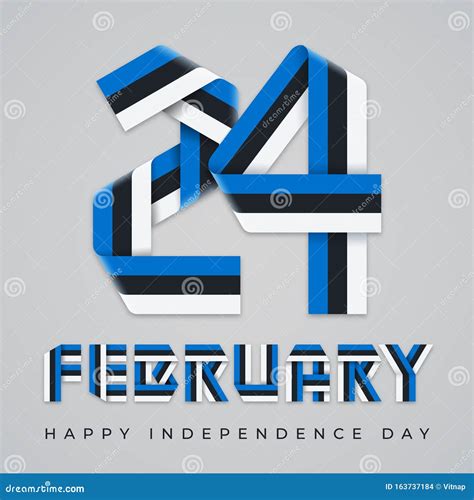 February 24, Estonia Independence Day Congratulatory Design with ...