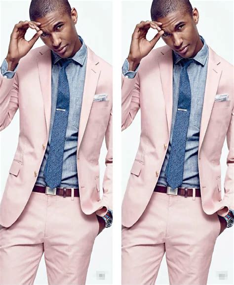 Fashion light pink men suit slim fit men suits casual workoffice wedding party blazer groom ...