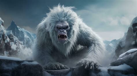 angry yeti in the snow mountains illustration 26727539 Stock Photo at Vecteezy