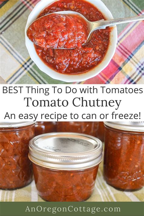 Easy Addictive Tomato Chutney Recipe (Regular & Low Sugar Options) - An Oregon Cottage