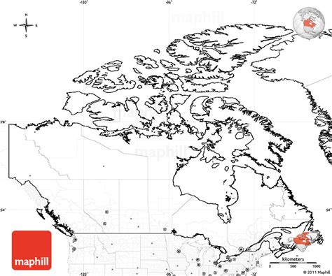 Blank Simple Map of Canada, no labels