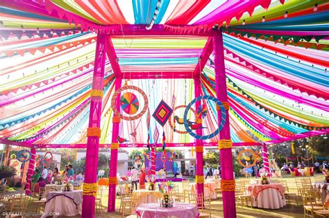 Best Mela Themed Decor for the Mehndi Party. Big Fat Indian Wedding. Colorful Vibrant Fun Mandap ...