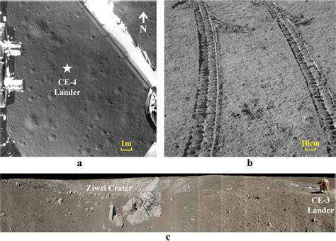 Lunar surface images. (a) Lunar surface image with high resolution at ...