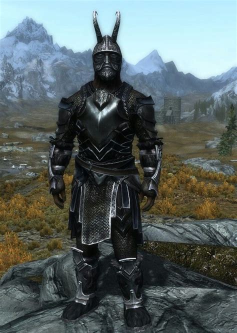 "Daedric Shadow" by Salfordio Ebony Mail Nordic Carved Boots and Gauntlets Masque of Clavicu ...