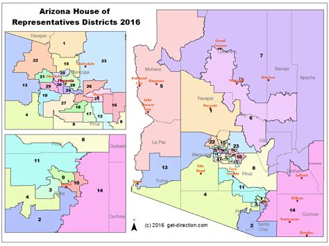 Map of Arizona House of Representatives Districts 2016