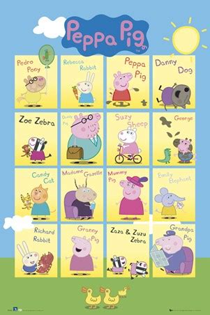 Character Collage, Peppa Pig Poster - PopArtUK