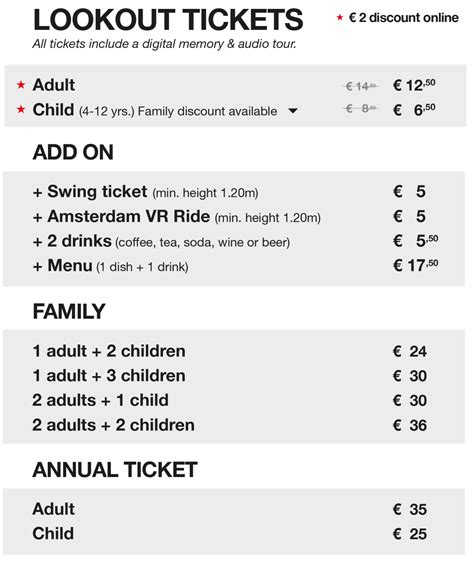 Ticket prices - A'DAM Lookout - Amsterdam Observatory & Swing