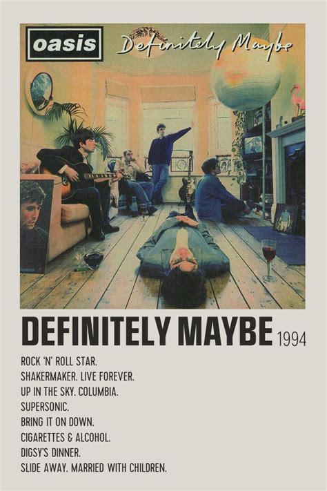 Definitely Maybe - Minimalist Album Print | Oasis album, Music album ...