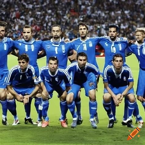 Celebration of greece football team winning the world cup