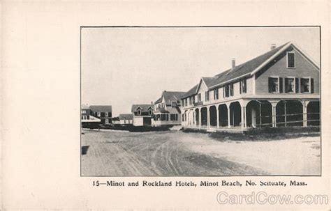 Minot and Rockland Hotels, Minot Beach North Scituate, MA Postcard