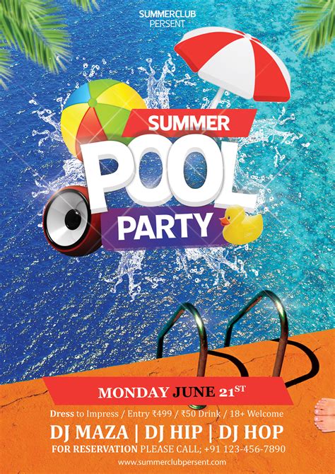 Pool Party PSD Flyer | FreedownloadPSD.com