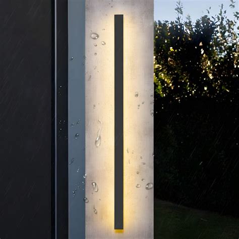 Modern Minimalist Style Linear Wall Sconce Acrylic 1 Light Sconces for Outdoor - 110V-120V Black ...