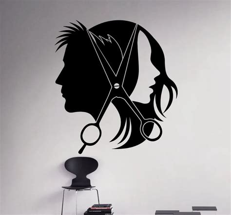 Hair Salon Barber Shop Wall Decal Art Vinyl Sticker Interior Window ...