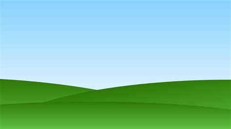 landscape cartoon scene with green hills and clear blue sky background ...