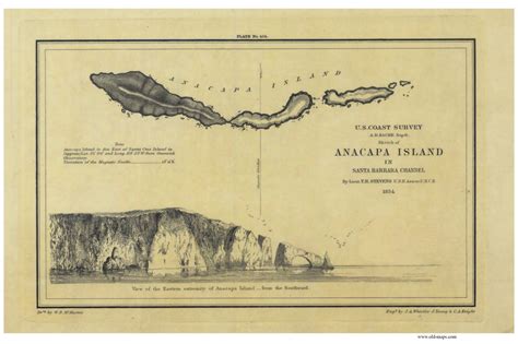 Anacapa Island 1854 - Old Map Nautical Chart PC Harbors 608 ...