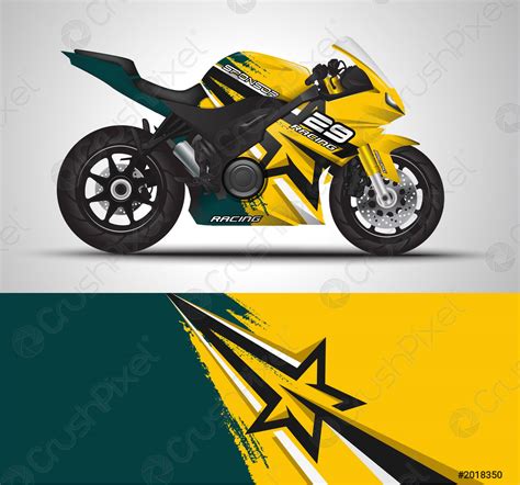 Sticker Design - Racing Motorcycle Wrap Decal And Vinyl Sticker Design Vector Illustration Stock ...