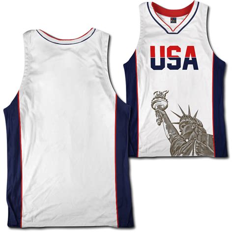 Custom White USA Basketball Jersey – Greater Half