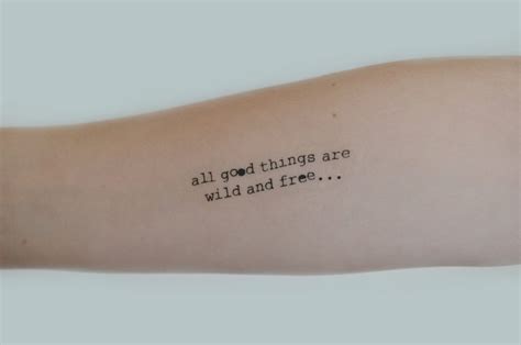 Quote Temporary Tattoo, Typewriter Font Tattoo, Birthday Gift, Birthday Present, All Good Things ...