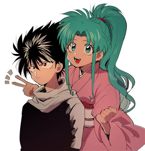 Hiei and Botan #peace | Anime, Hiei, Zelda characters