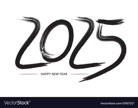 2025 text logo hand sketched numbers new year Vector Image