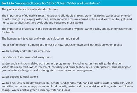 Clean Water & Sanitation Outcomes and Activities