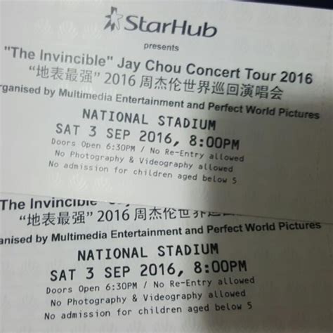 Jay chou Concert Tickets A Pair, Tickets & Vouchers, Event Tickets on ...