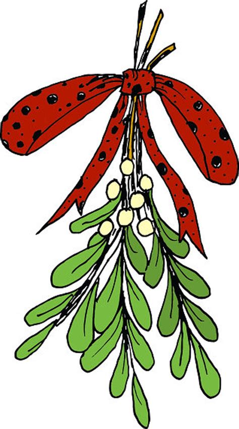 Vintage Mistletoe Printable Christmas Clipart Hanging | Etsy