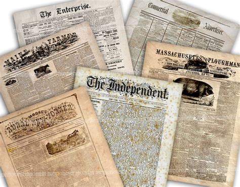 American Newspapers Printable Paper Pack 1800s Vintage US - Etsy