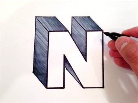 How to Draw the Letter N in 3D | Drawing letters, Alphabet drawing, Lettering alphabet