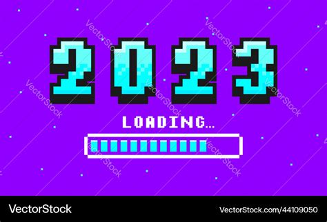 2023 pixel art banner for new year Royalty Free Vector Image