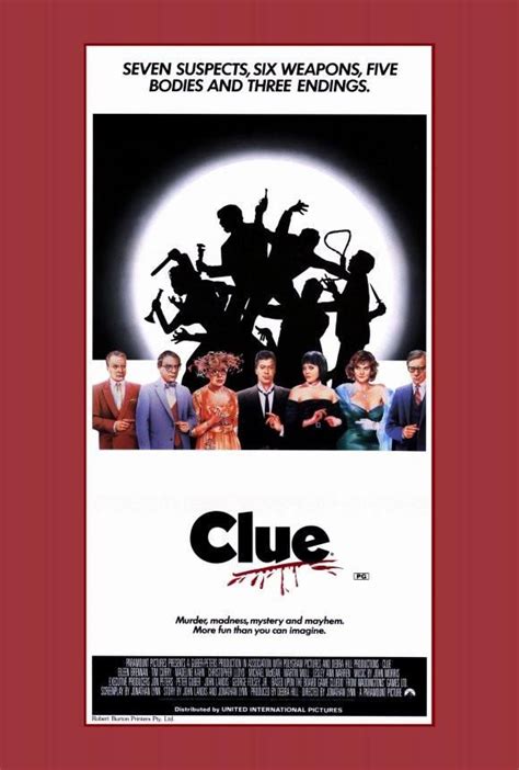 Clue 27x40 Movie Poster (1985) | Clue movie, Movie posters, Best movie ...