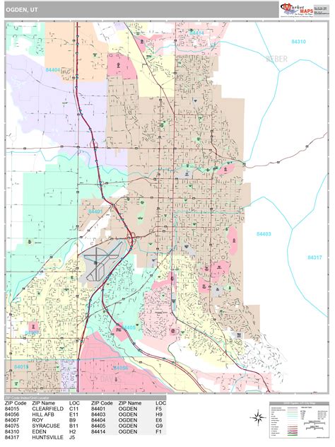 Ogden Utah Wall Map (Premium Style) by MarketMAPS - MapSales