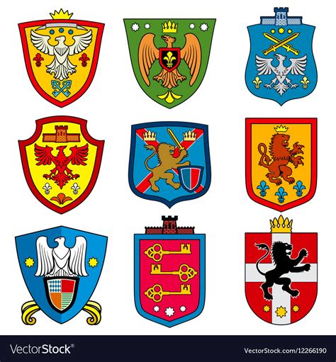 Family dynasty medieval royal coat of arms Vector Image