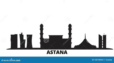 Kazakhstan, Astana City Skyline Isolated Vector Illustration ...