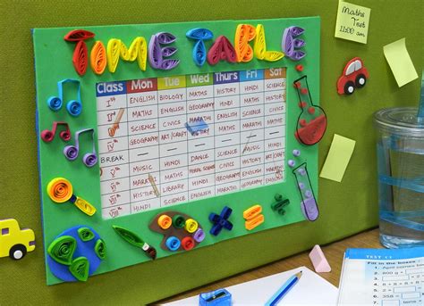 Class Time Table Chart Decoration - Table Decoration