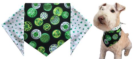 St. Patricks Day Dog Bandana St. Patricks Shamrocks M Ties on 11 13 ...