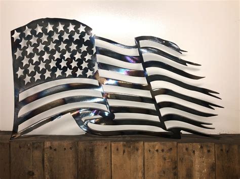 American Flag Waving in the Wind Metal Art Wall Décor/Sign | eBay