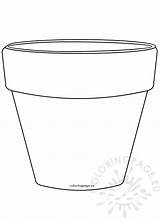Printable Flower Pot Shape Image – Coloring Page Sketch  sketch template