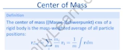 Define Centre of Mass - Cindy-has-Dorsey