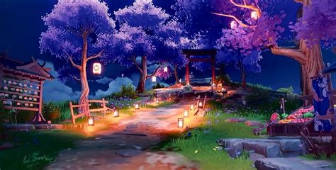 Inazuma :) | Anime scenery, Fantasy landscape, Anime background