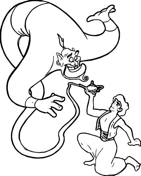 Genie Lamp Coloring Page - vrogue.co