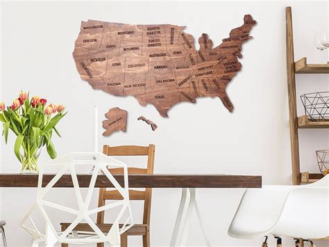 US Map Wood Map of United States Wooden Map of USA Large Wall | Etsy