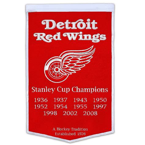 Detroit Red Wings Stanley Cup Champions Banner - Vintage Detroit Collection