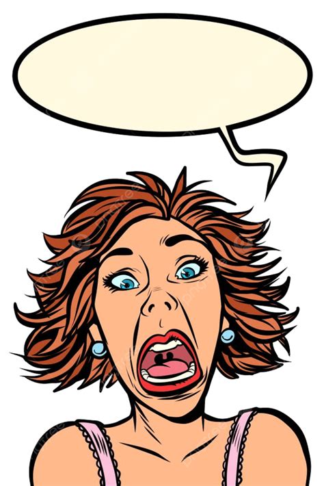 Person Screaming Vector Design Images, Funny Woman Screams Person Girl, Pop, Gesture, Mad PNG ...