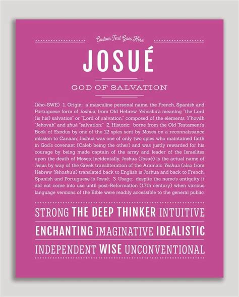 Josue | Name Art Print | Classic names, Names with meaning, Names