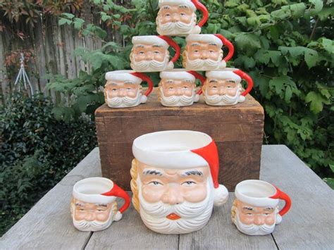 Vintage Santa Punch Bowl Set by VintageTrixie on Etsy