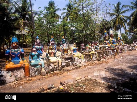 Village guardian deities, Ayyanar temple near Salem, Tamil Nadu, India, Asia Stock Photo - Alamy