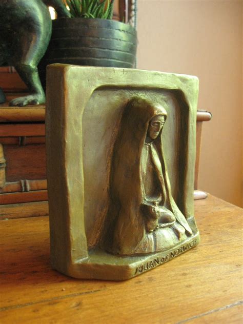 Handmade Julian of Norwich Statue: Patron of Cats / "All Shall Be Well – In the Company of Saints