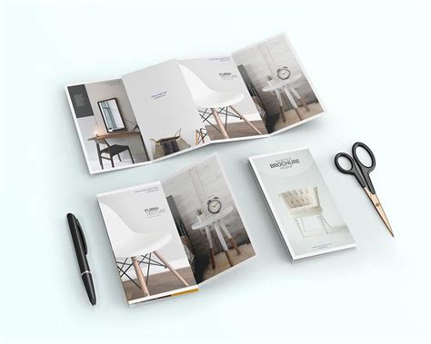 Free 4 Fold Brochure Mockup | Mockuptree